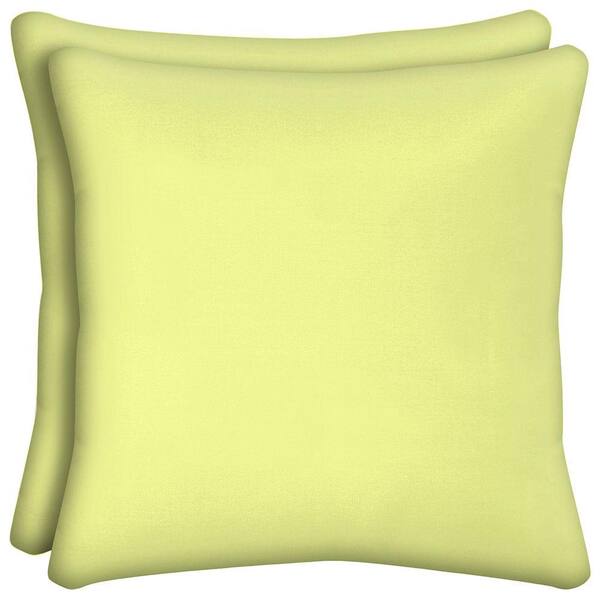 Hampton Bay Lemongrass Outdoor Throw Pillow (2-Pack)
