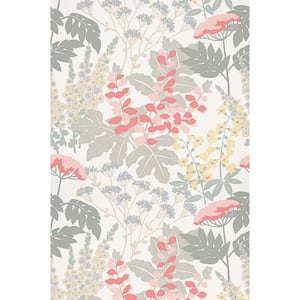 Pink Paradise Pink & Dove Grey Flowers Wall Mural Sample