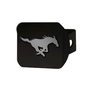SMU Mustangs Black Metal Hitch Cover with Metal Chrome 3D Emblem