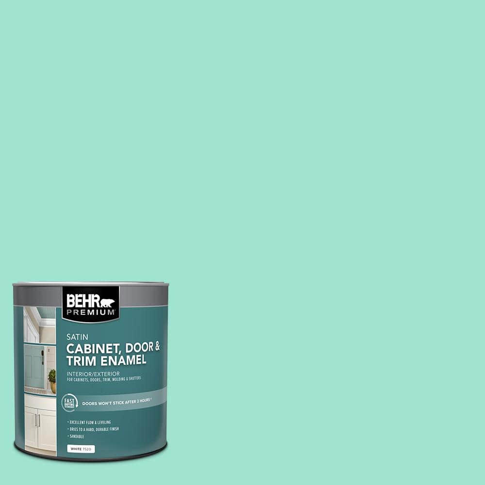 BEHR PREMIUM 1 qt. #P430-2 Aqua Wish Satin Enamel Interior/Exterior  Cabinet, Door \u0026 Trim Paint 752004 - The Home Depot, image size:1000x1000