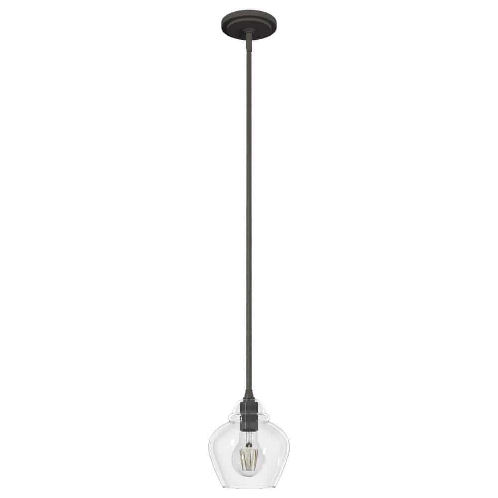 Noble Bronze Mini Pendant with Clear Glass Shade