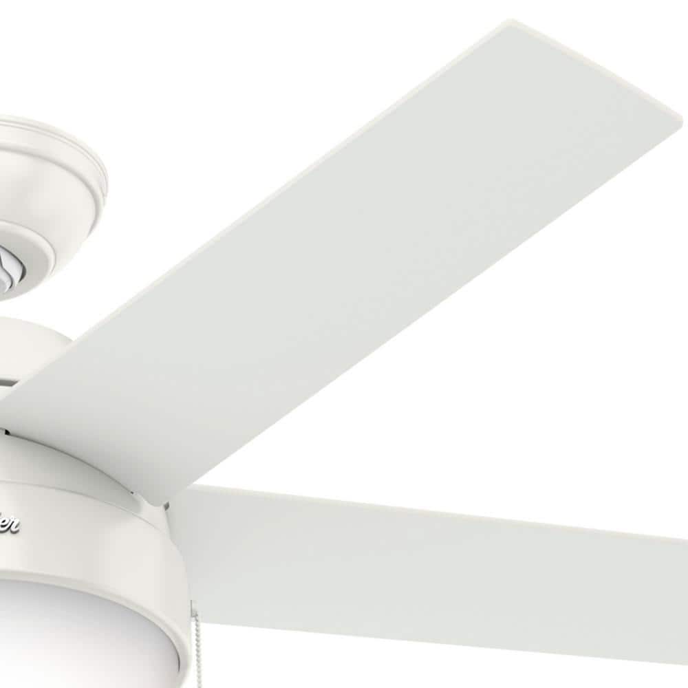 46" Fresh White and Natural Wood Ceiling Fan with LED Light