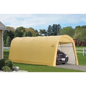10 ft. W x 20 ft. D x 8 ft. H Steel and Polyethylene Garage without Floor in Sandstone with Corrosion-Resistant Frame