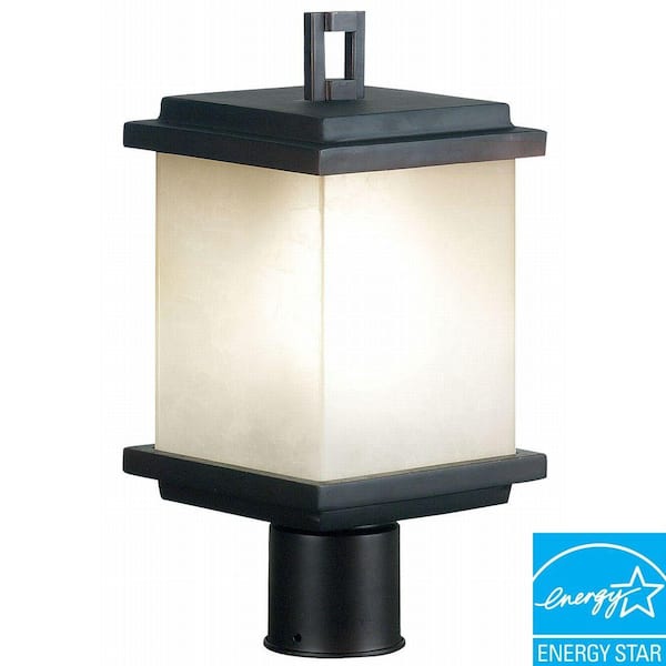 Kenroy Home Plateau 1-Light 14 in. Oil Rubbed Bronze Post Lantern-DISCONTINUED