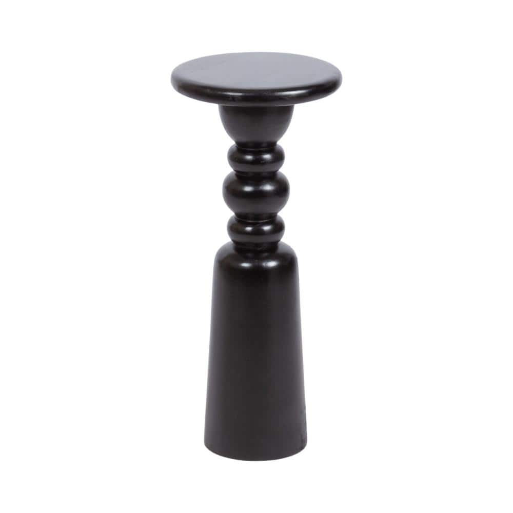 Tirollo Black Solid Mango Wood Round Accent Table