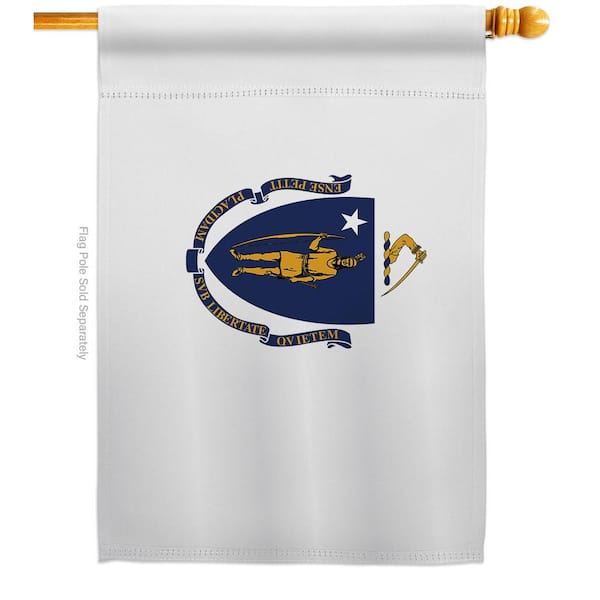 Ornament Collection 2.5 ft. x 4 ft. Polyester Massachusetts States 2-Sided House Flag Regional Decorative Horizontal Flags