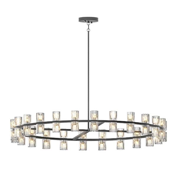 Byteany 48 Light Black Crystal Chandelier for Living Room, Dining Room ...