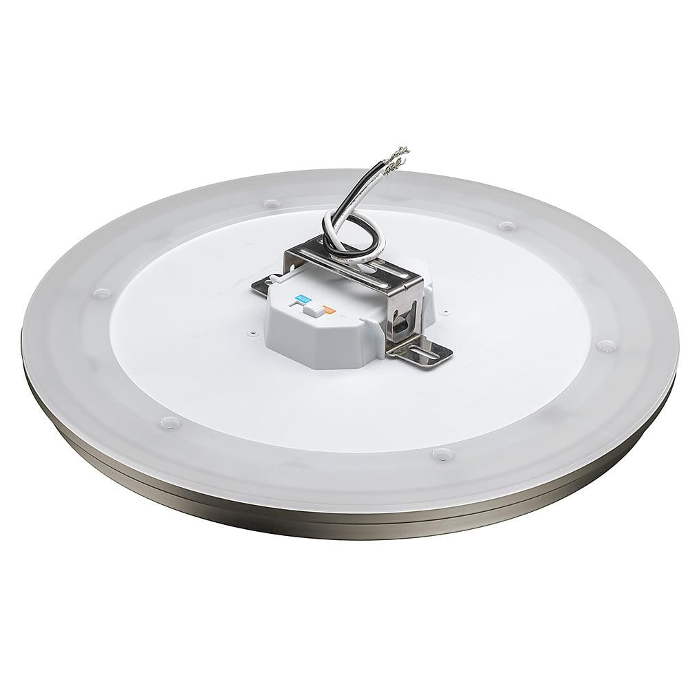 11" Brushed Nickel LED Ceiling Light Fixture with Nightlight
