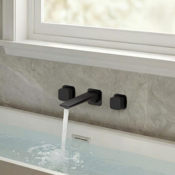 GRANDJOY Drift 7.6 in. Spout Reach Double-Handle Wall Mount Roman