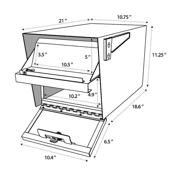 Mail Boss Mail Manager Locking Post-Mount Mailbox with High