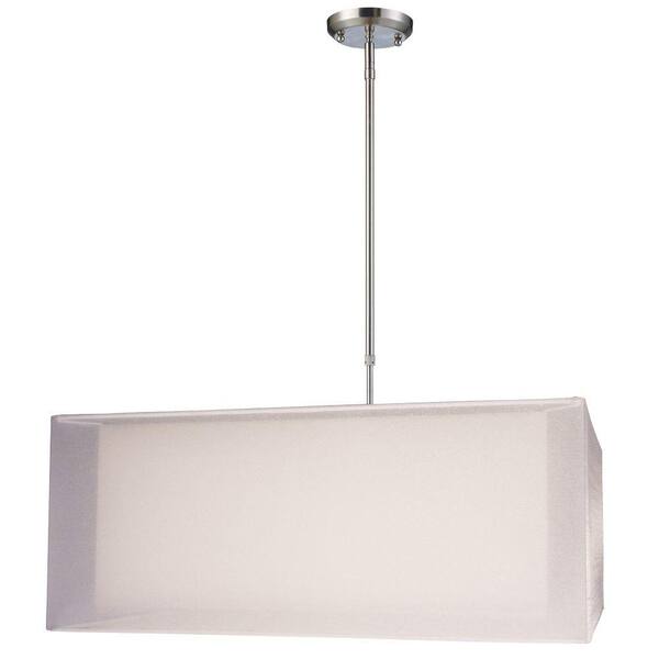 Filament Design Lawrence Collection 3-Light Brushed Nickel White Pendant