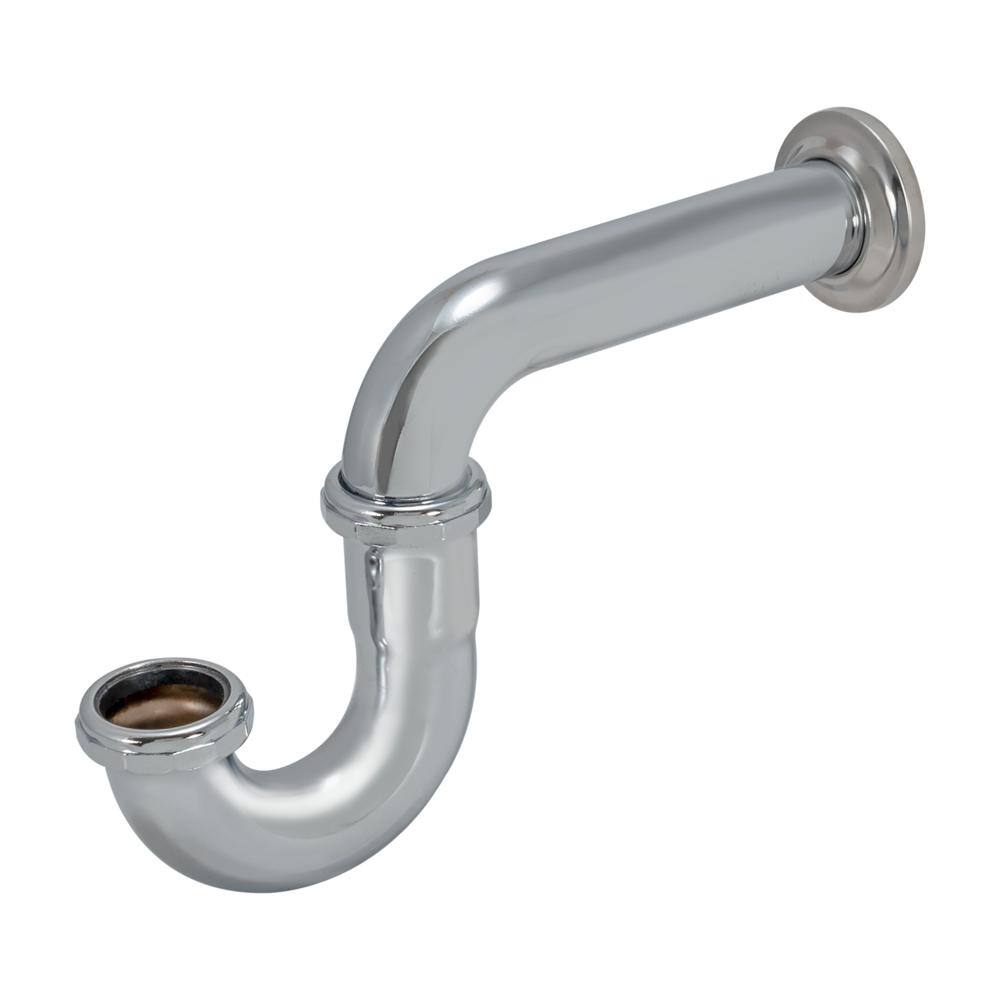 Chrome 1-1/2" Metal P-Trap with Flange