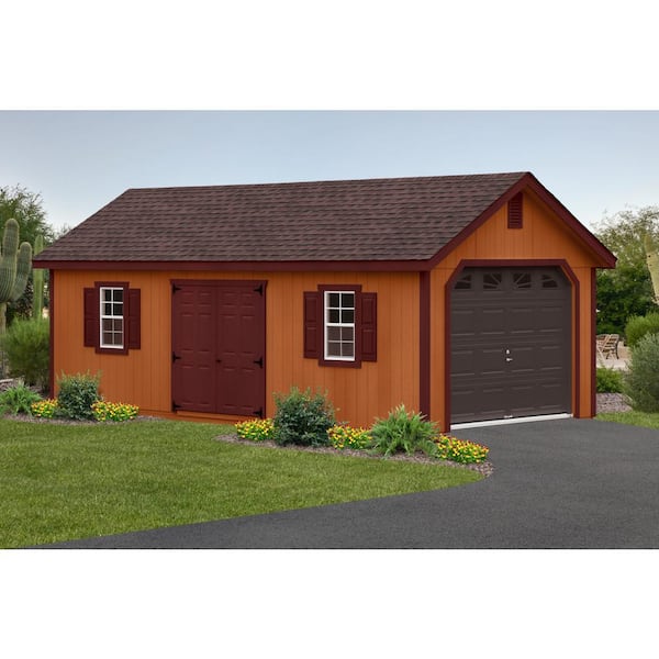 Fairmont 12 ft. W x 26 ft. D Wood Storage Garage Kit without Floor