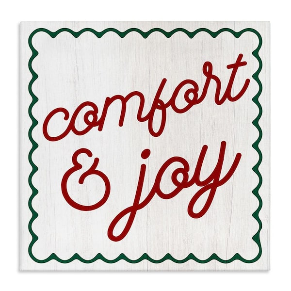 Stupell Industries Comfort and Joy Phrase byLil' Rue 1 Piece Unframed Graphic Print Typography Poster Art Print 24 in. x 24 in.