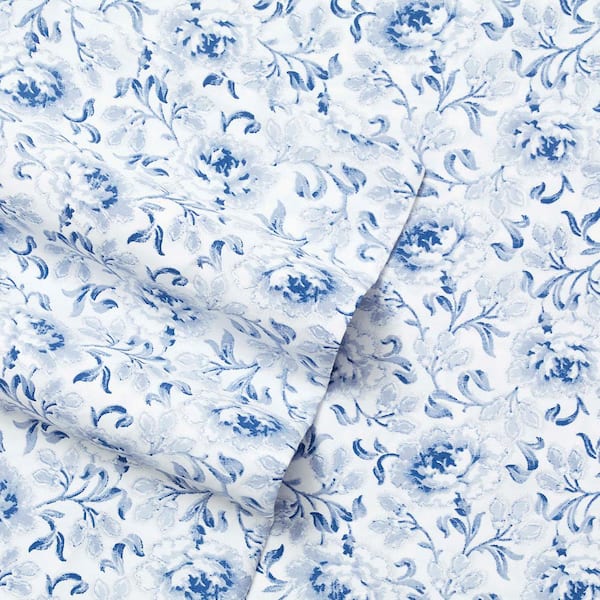 Laura Ashley Floral 300-Thread Count Sateen Sheet Set