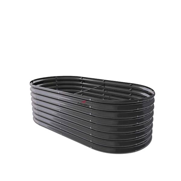 8 ft. x 4 ft. x 2 ft. Metal Oval Galvanized Raised Garden Bed for Vegetables and Flowers Outdoor in Gray