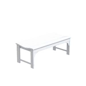 Parkside White Outdoor All-Weather Backless Bench