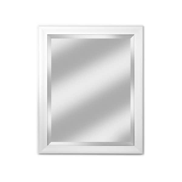 Alpine Art & Mirror Medium Rectangle White Beveled Glass Modern Mirror (34 in. H x 28 in. W)