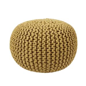 Asilah Solid Light Olive 20 in. x 20 in. x 14 In. Indoor/Outdoor Round Pouf