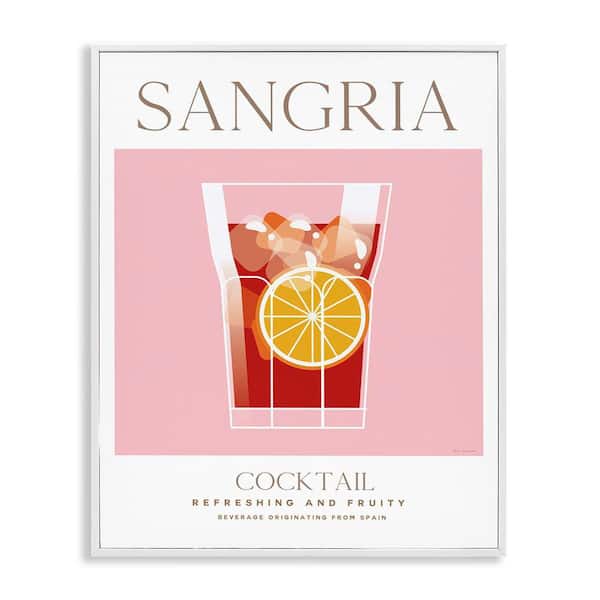 Stupell Industries Chic Minimal Sangria by Omar Escalante White Framed Food Giclee Art Print 20 in. x 16 in.