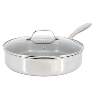 Modessa 4.5 qt. Nonstick Triply Stainless-Steel Saute Pan with Honeycomb Design in Silver