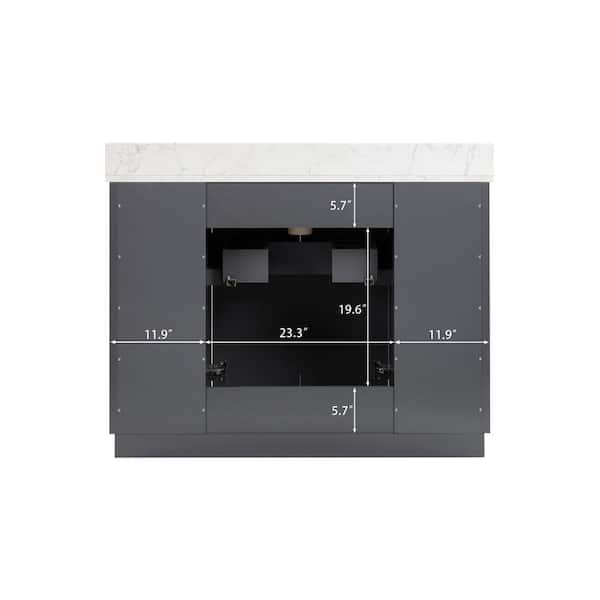 Anabelle 48 in. Single Sink Charcoal Grey Bath Vanity with Engineered Carrara Marble Top (Assembled)
