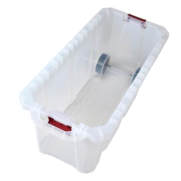 Transitional Design Online Auctions - HUSKY 45 Gallon Latch & Stack Storage  Bins with Wheels