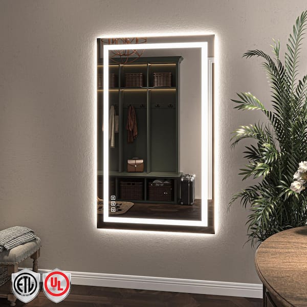 36 in. W x 60 in. H Rectangle Wall-mounted Full-length Mirror, LED Light Full Body Mirror