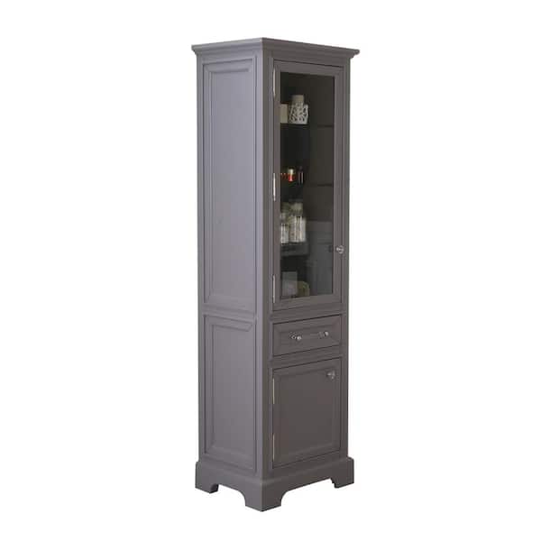 Derby 21 in. W x 17 in. D x 72 in. H Free Standing Linen Cabinet in Gray