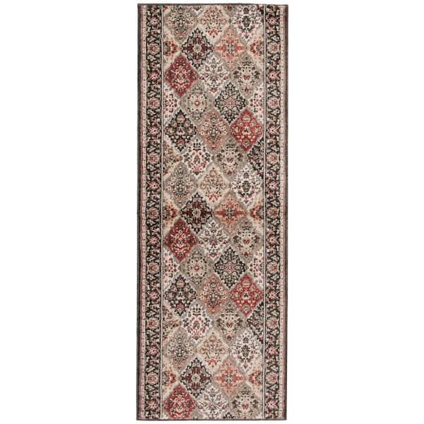 Kurdamir Lochlan Abbey/Multi 26 in. W x 12 in. L Your Choice Length Stair Runner Coverage Area 2.17 sq. ft.