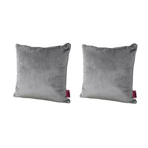 Ippolito Smoke Solid Polyester 18 in. x 18 in. Throw Pillow (Set of 2)