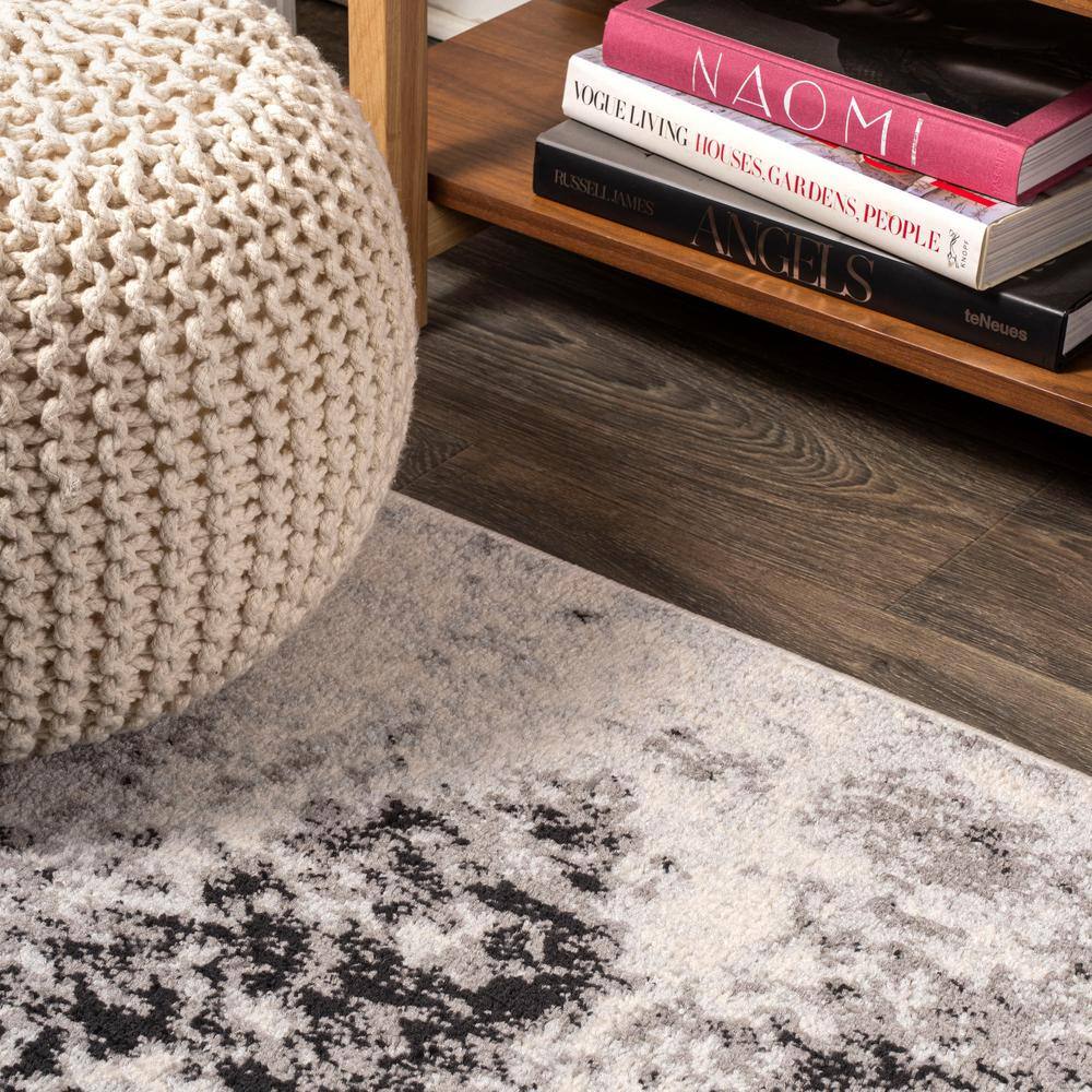 Dune Cream & Gray Modern Abstract Synthetic 5' x 8' Area Rug