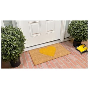 Yellow Heart Doormat, 24" x 48"