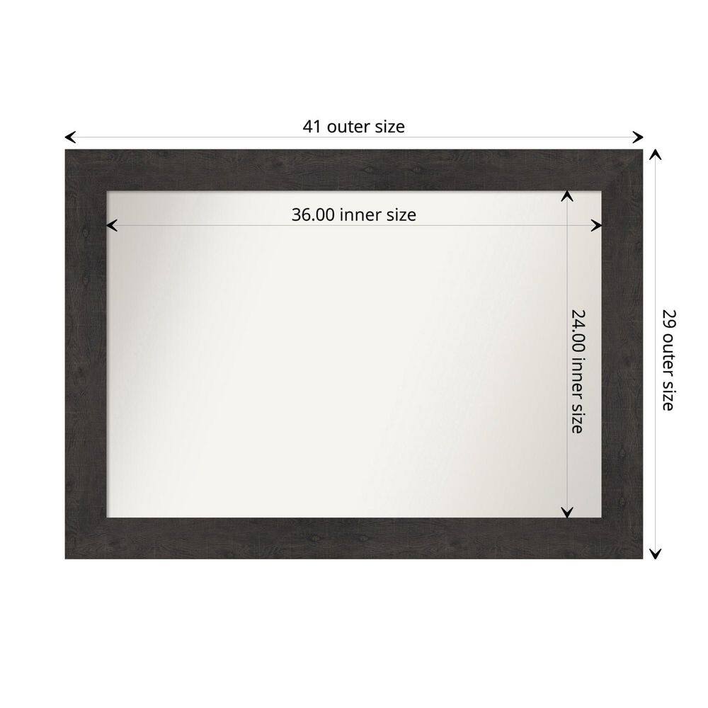 42" x 30" Rustic Espresso Wood Bathroom Vanity Mirror