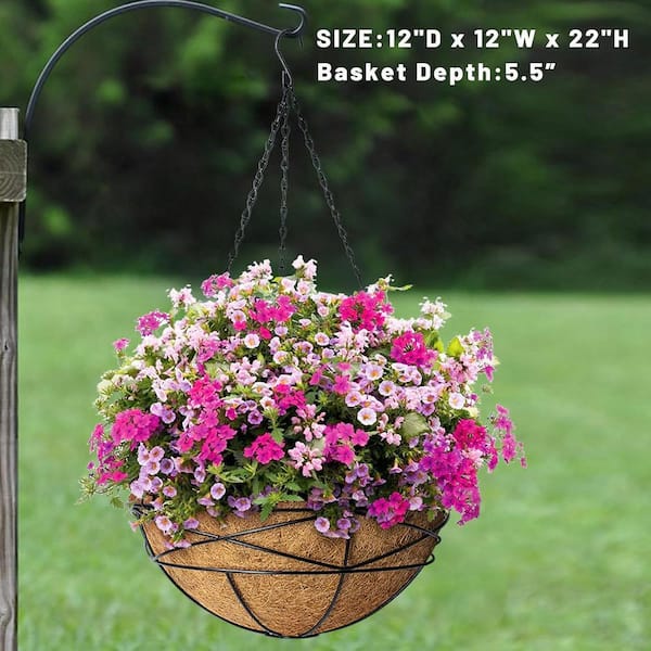 12 in. x 12 in. Black Coconut Fiber coir liner Hanging Wall