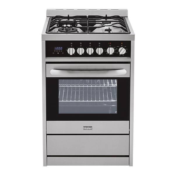 Haier 2.0 cu. ft. Dual Fuel Range with Convection Oven in Stainless Steel