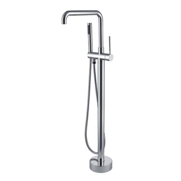 Maincraft Single-Handle Floor Mounted Freestanding Tub Faucet with Hand Shower in Chrome