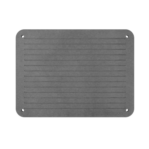 15.75 in. x 11.81 in. Gray Diatomaceous Stone Pet Place Mat, Stone Mat with 4 Non-Slip Legs, Pet Feeding Mat