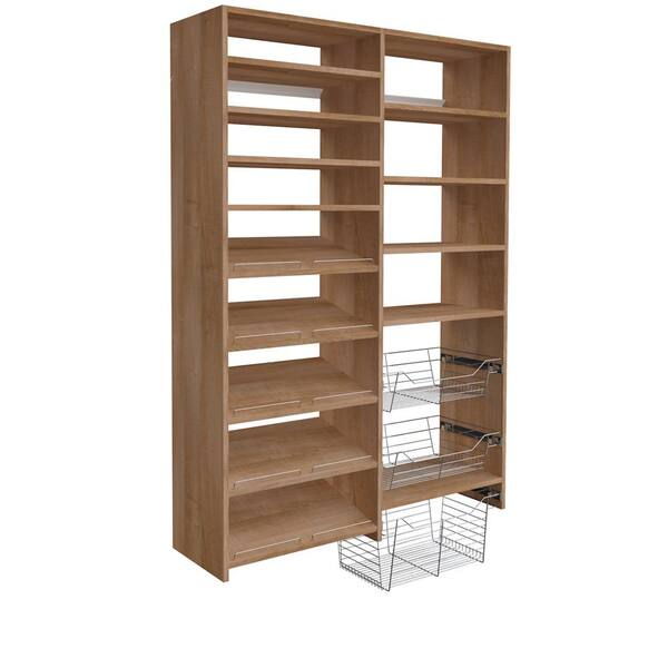 SimplyNeu 72 in. H x 50 in. W Nutmeg Garage Baskets and Shelving Storage Kit