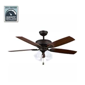 Devron 52 in. LED Indoor Oil-Rubbed Bronze Ceiling Fan with Light Kit