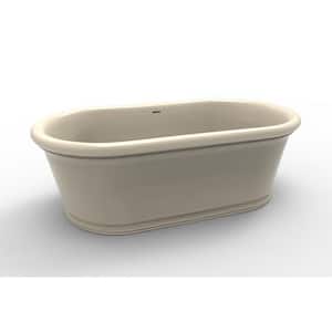 Tribeca 68 in. Solid Surface Flatbottom Air Bath and whirlpool Bathtub in Biscuit