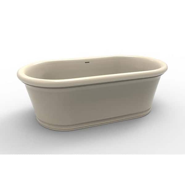 Hydro Systems Tribeca 68 in. Solid Surface Flatbottom Bathtub in Biscuit