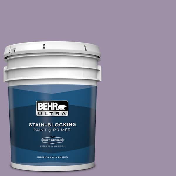 BEHR ULTRA 5 gal. #S100-4 Ancestry Violet Extra Durable Satin Enamel Interior Paint & Primer