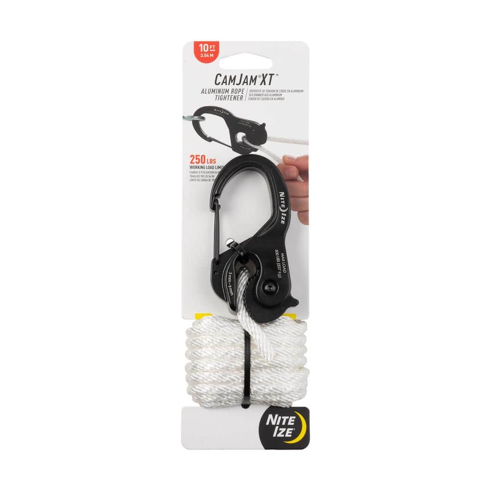 Nite Ize CamJam XT Black Aluminum Rope & Cord Tightener Ultimate Tie Tool 2-Pack 