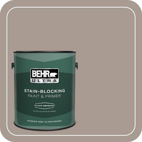 BEHR ULTRA 1 gal. Home Decorators Collection #HDC-NT-18G Frosted Cocoa Extra Durable Semi-Gloss Enamel Interior Paint & Primer