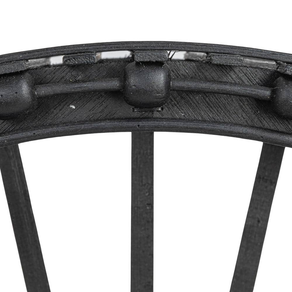 Arched Black Bamboo and Wood Wall Shelf with Three Tiers