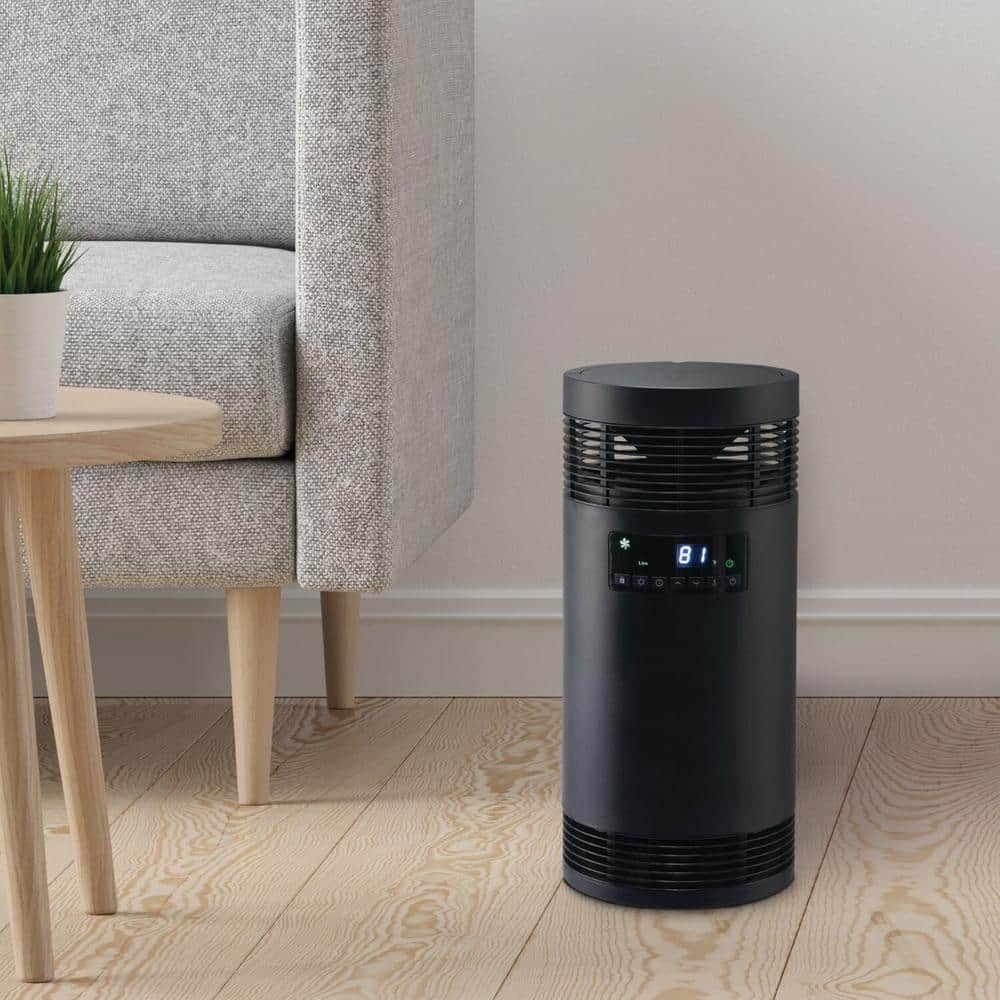 Black Ceramic Electric Tower Heater with Thermostat and Remote Control