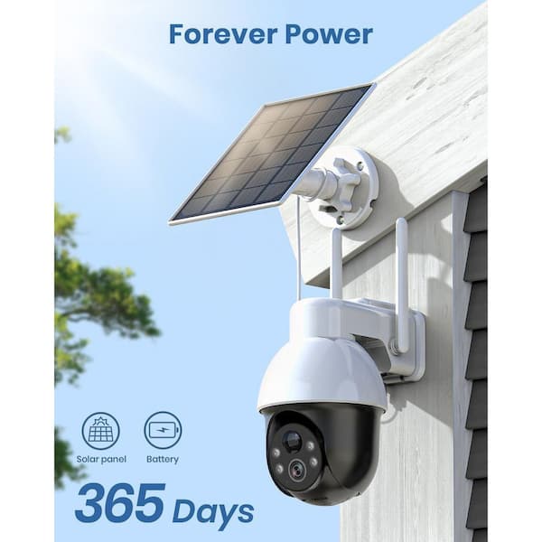 Adrinfly 5MP Wireless Outdoor Solar Security Camera w Auto