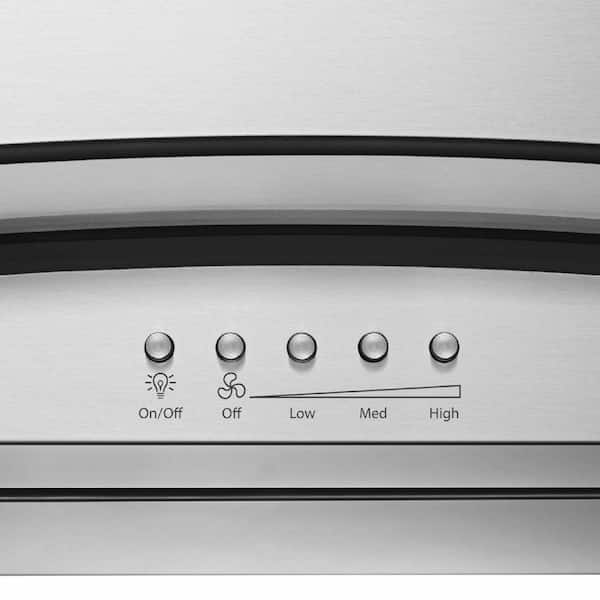 MUELLER 36 in. Deluxe 900CFM Wall Mount Range Hood, Open-Close Black  Tempered Glass Panel, LED Touch Control, Permanent Filters MU-ORH - The  Home Depot