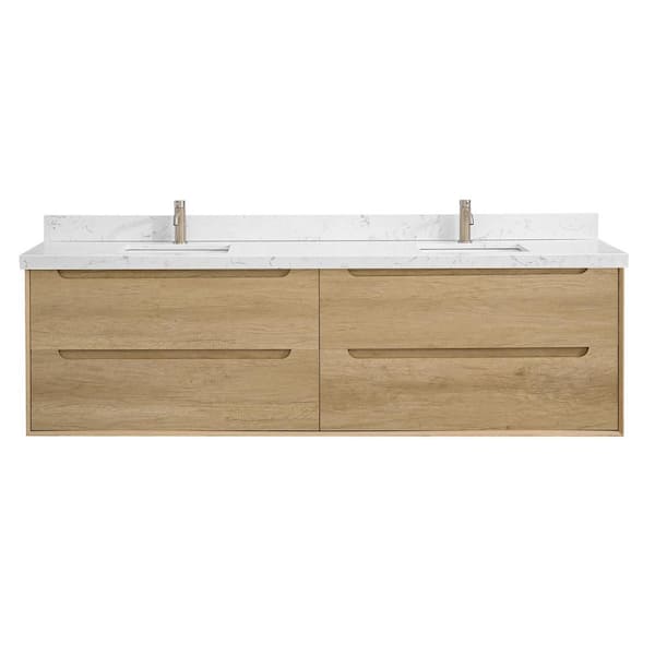 LANDOLT AuroraSky 84 in. Double Sink Floating Bath Vanity in